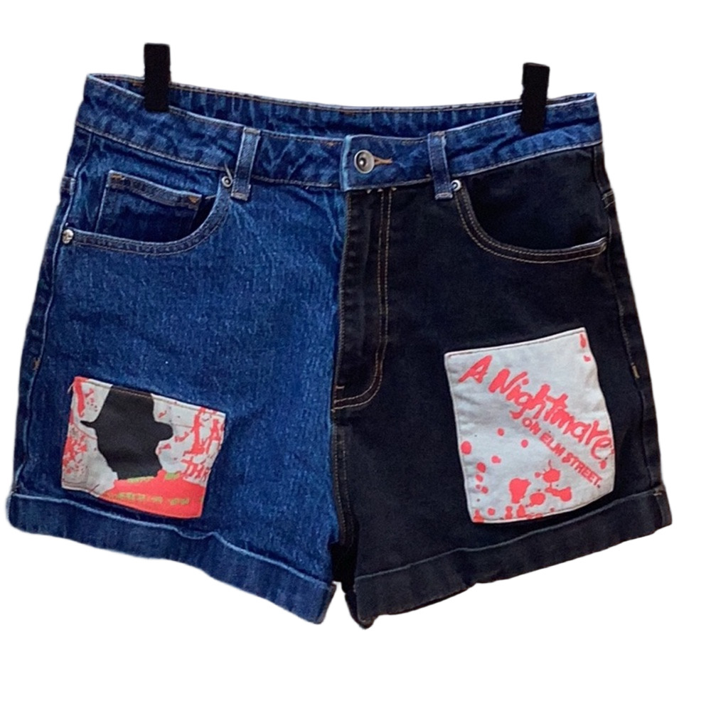A nightmare on Elm Street Freddie Krueger patches mom jean shorts